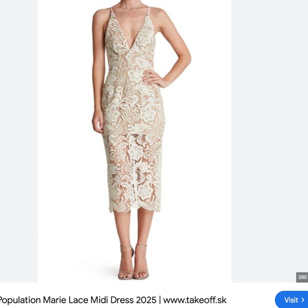 Population Marie Lace Midi Dress Size XS